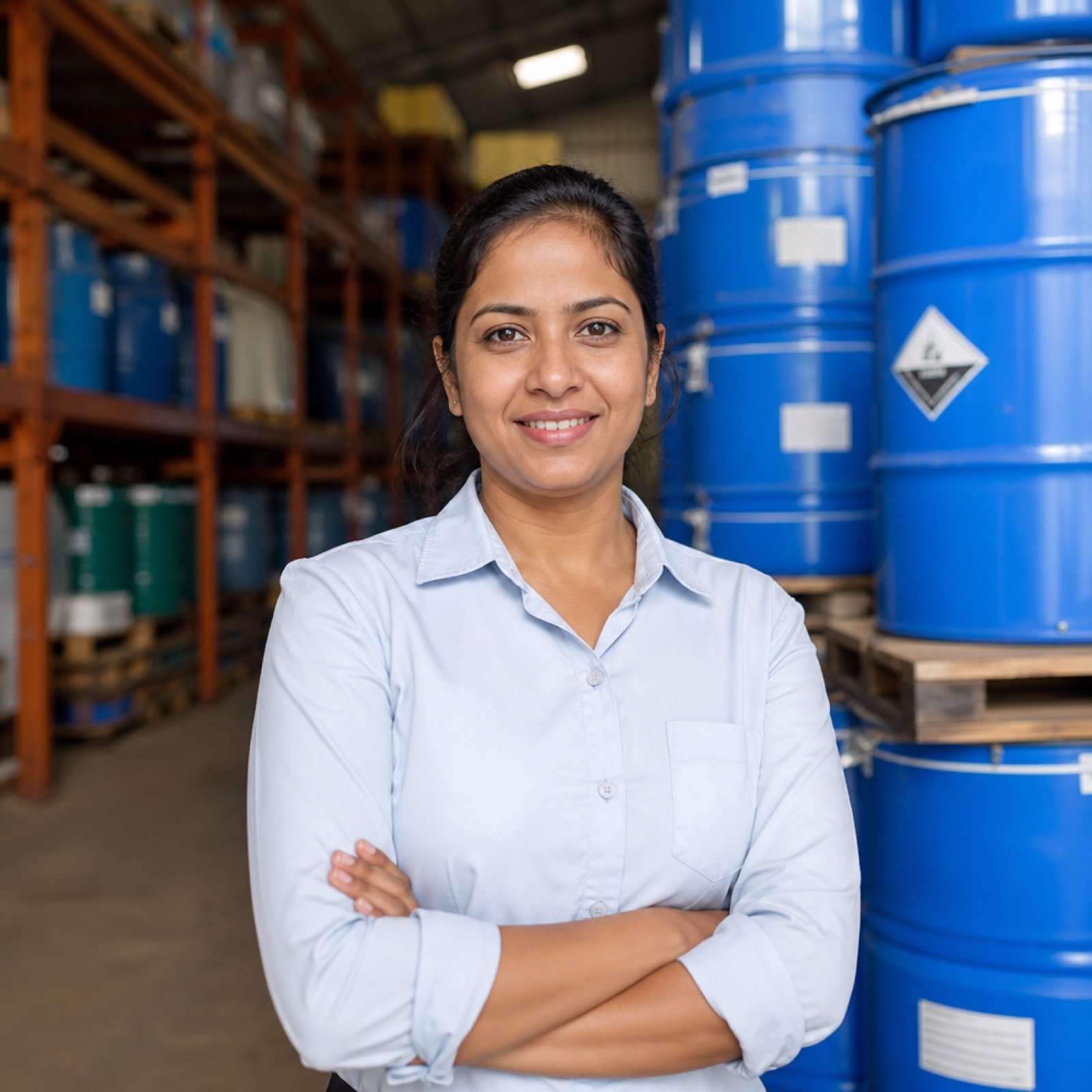 Chemical seller in a warehouse