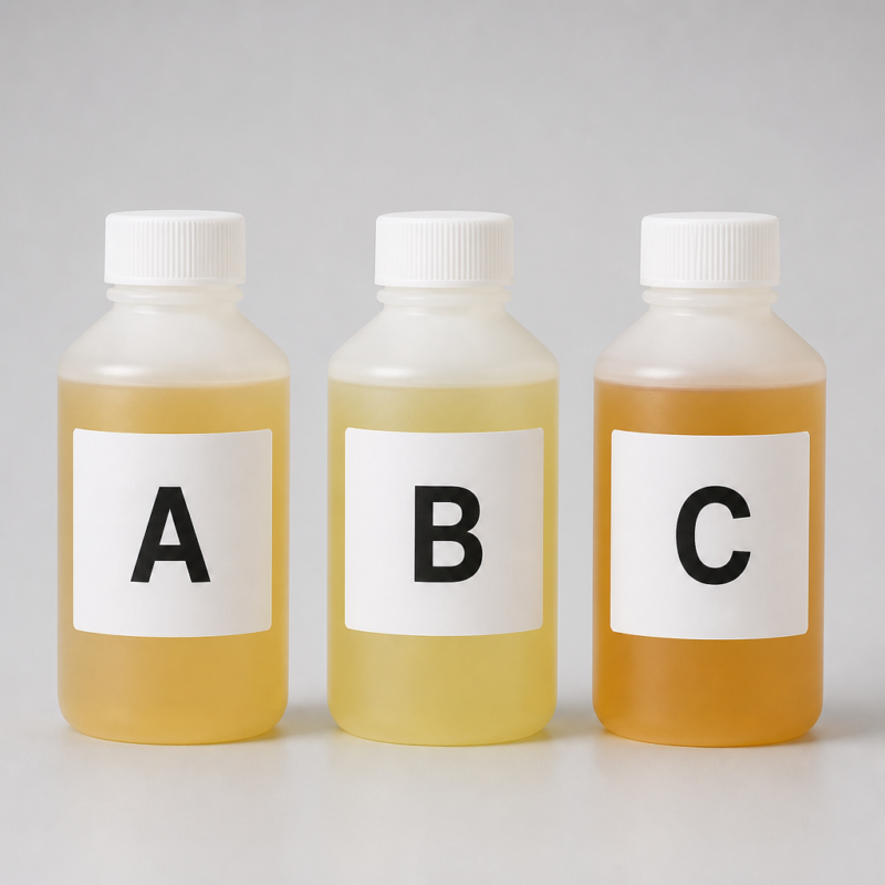 Sample of Chemicals for Recycling Used Oil / Deasphalting — Lubechem Chemicals